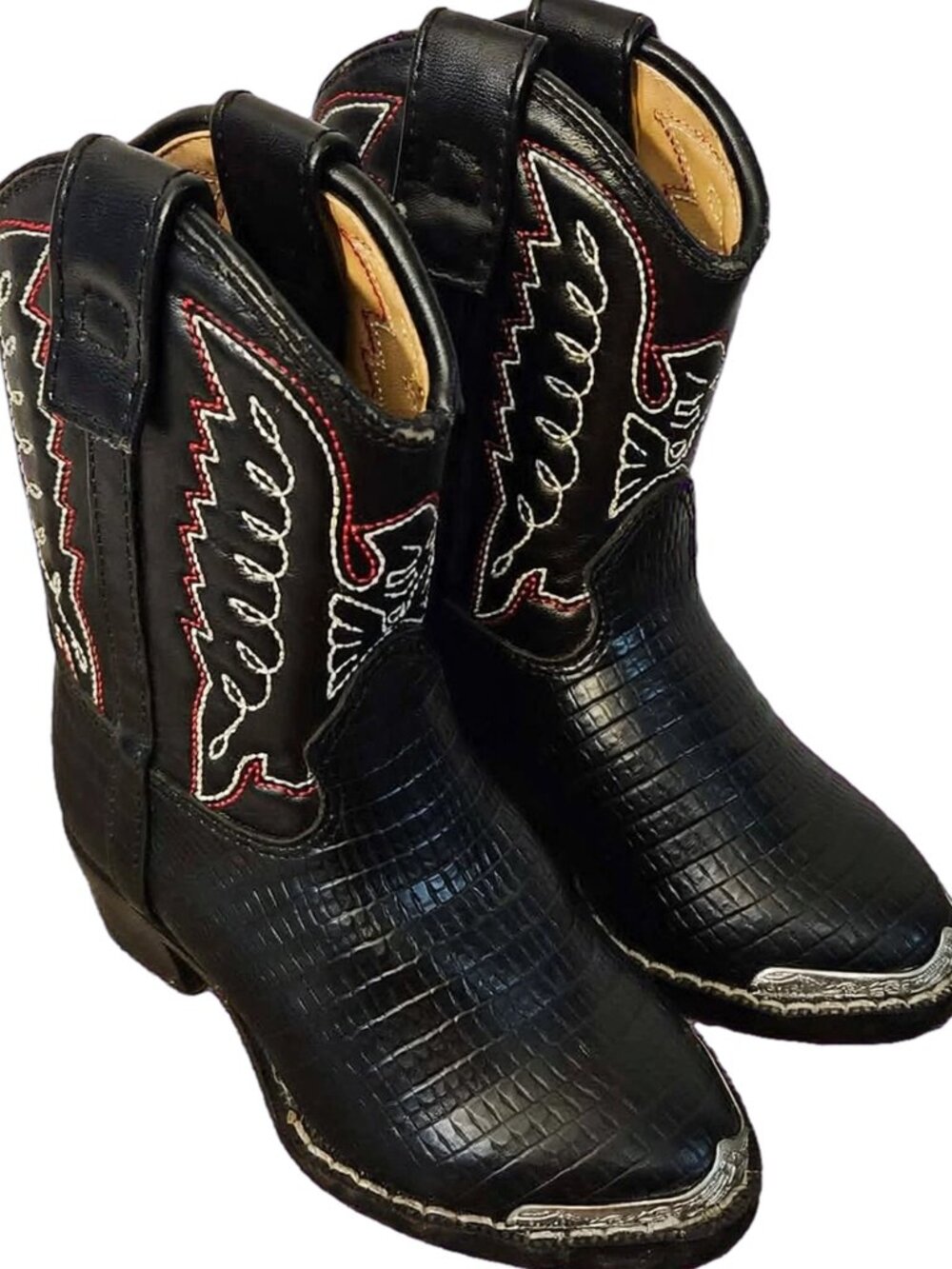 Durango Kids BT740 Lizard Print Western Boots Black Sz 6D -- ITEM #2455